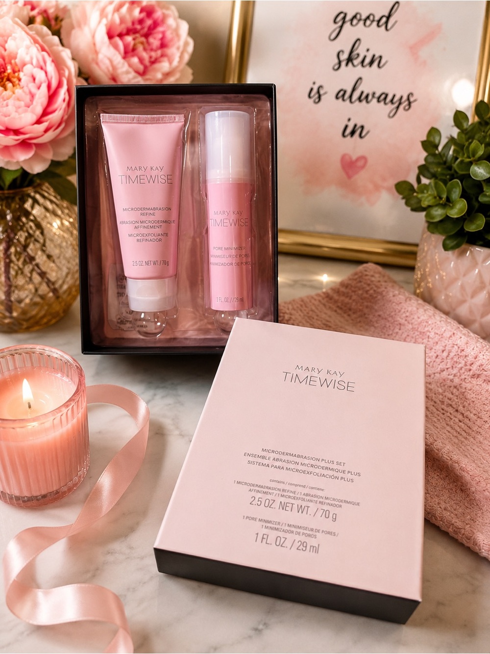Mary Kay Microdermabrasion Plus Set in Soft Pink and White Packaging